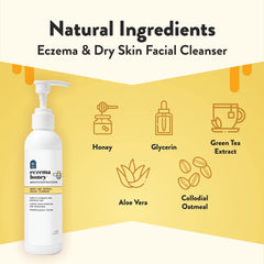 Natural face wash for eczema prone skin in a bottle