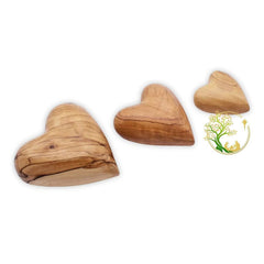 Natural Hand-Carved Wooden Heart with warm finish