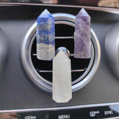 Natural Quartz Point Obelisk ornament for car interior
