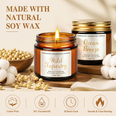 2.5 oz natural soy wax candle in amber jar