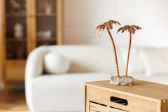 Stone base desk display palm sculpture
