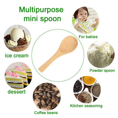 Natural wood color spoons for sugar bowls