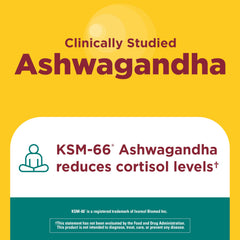 Ashwagandha KSM 66 Reishi Nature Made capsules bottle