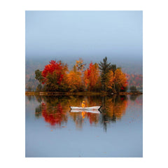 Nature Wall Art kayak on autumn lake 8x10 unframed print