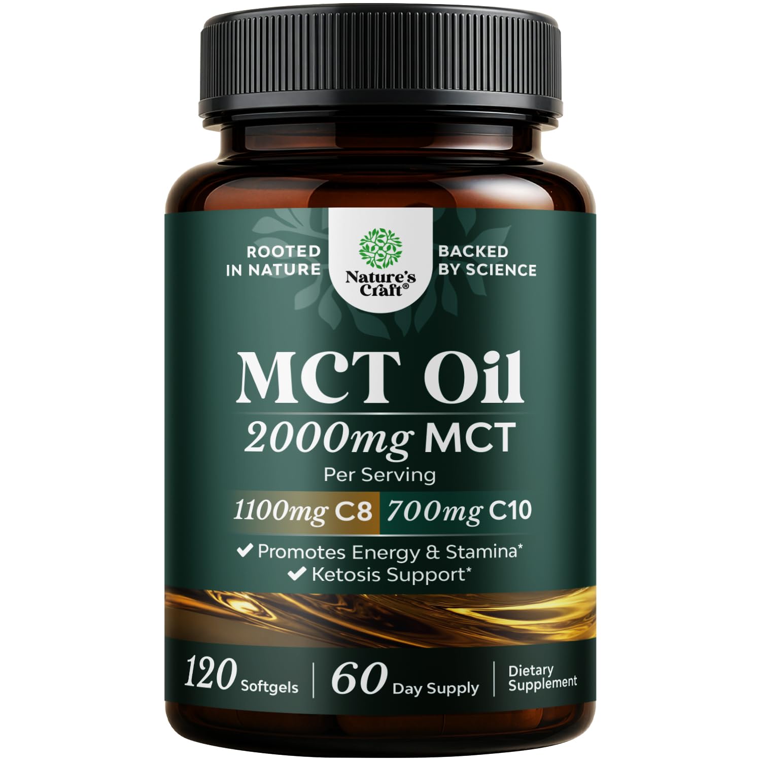 Natures Craft C8 MCT Oil Capsules bottle