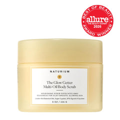 Naturium Glow Getter vanilla coconut scented scrub packaging close-up
