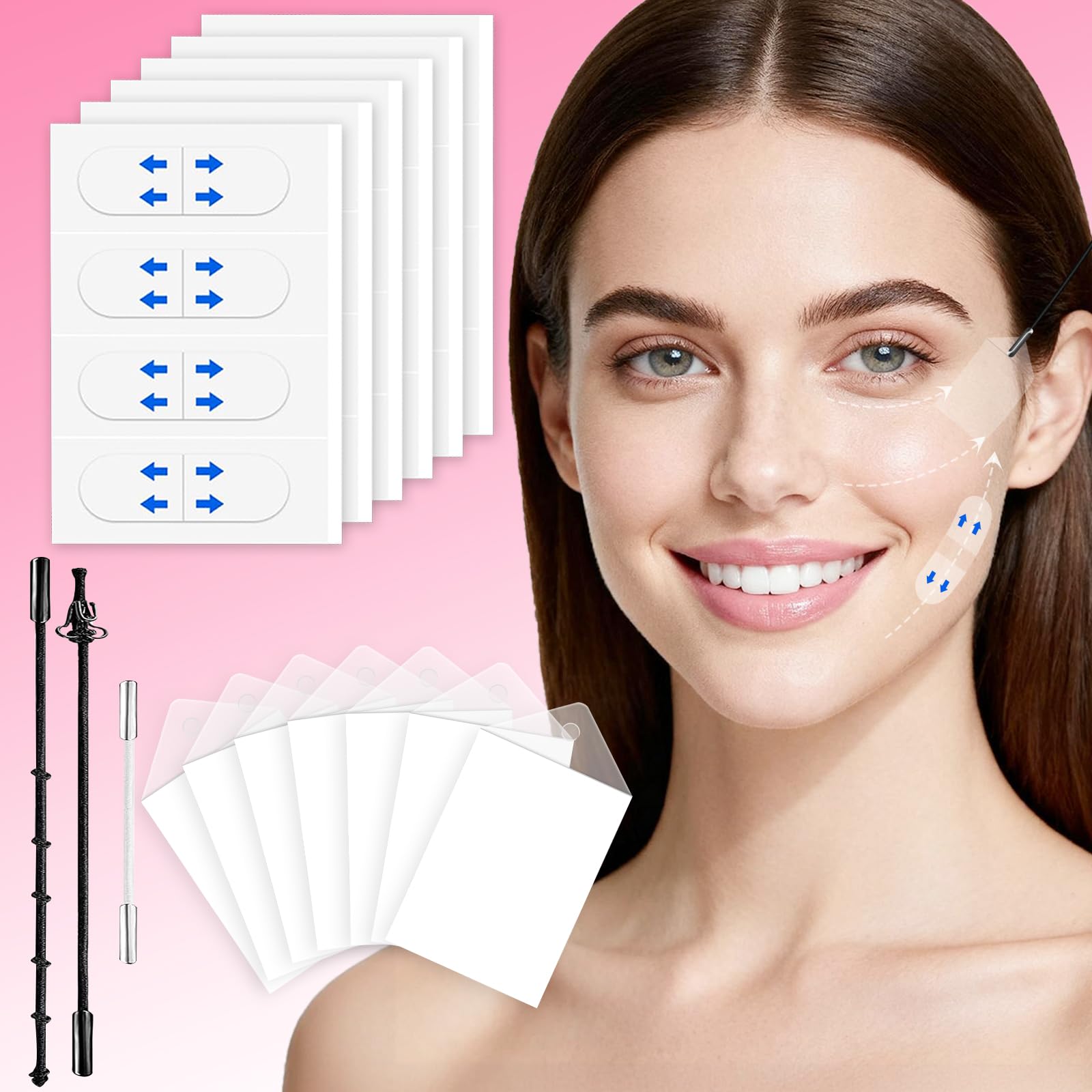 NBF 140PCS blue Face Lift Tape for jawline and neck