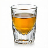Necessia 2 oz fluted shot glass close up