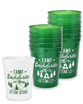 Nefelibata camp bachelorette plastic cups bride white and bridesmaid green cups 12-piece set