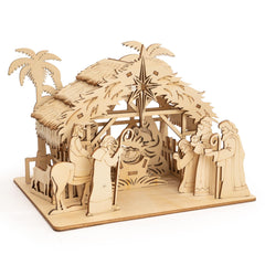 NELXI Xmas nativity set wooden ornament