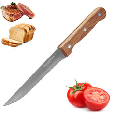 Nengboom tomato knife serrated with wooden handle