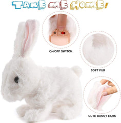 Interactive bunny toy showing hopping feature