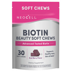 NeoCell Biotin Beauty Soft Chews acai berry flavor packaging