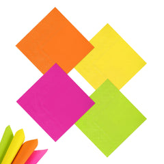 neon cocktail napkins 2-ply folded 5x5 size