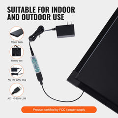 Neon effect menu sign board showing vibrant colors