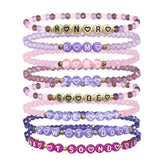 NEOVISTA 8-piece bracelet set with name charms and word charms