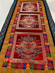 36x16 inch table runner with wheel of life border design for altar shrine decor