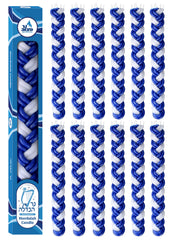 Ner Mitzvah braided Havdalah candle 12-pack blue and white