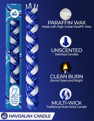 Multi-wick havdalah candle made of paraffin wax