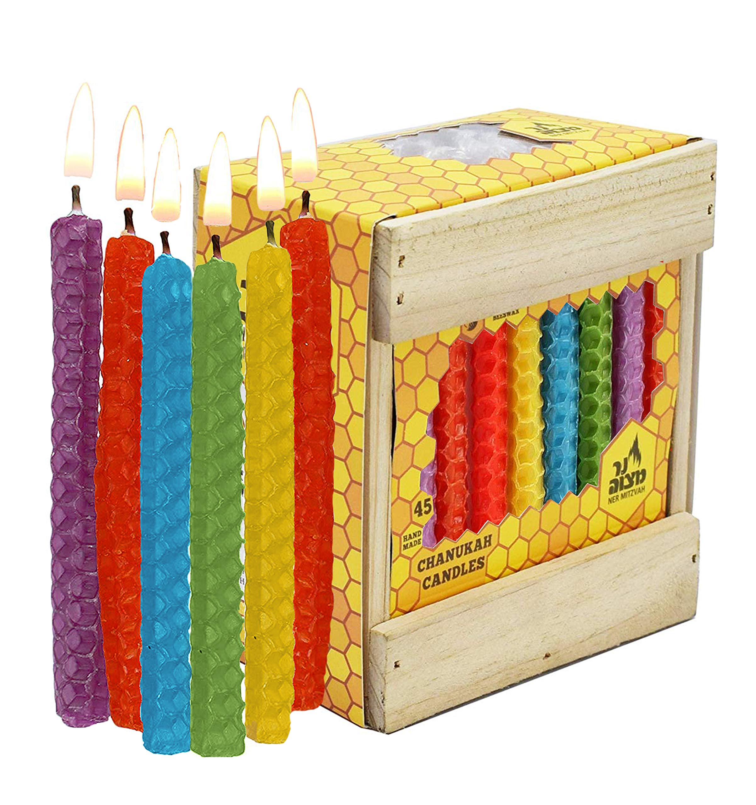 Ner Mitzvah honeycomb Chanukah candles standard size 5/16 inch