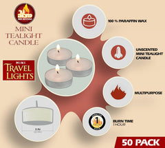 Ner Mitzvah tea lights 1 hour burn time white