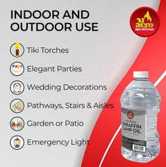 Paraffin lamp oil suitable for indoor outdoor use