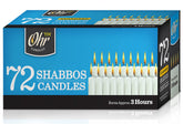 Ner Mitzvah Shabbat Candles 3hr 72ct white