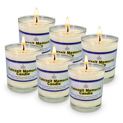 Ner Neshama glass yahrzeit candles 6 pack