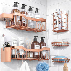 NESOMI shower caddy adhesive 7-pack with 24 hooks