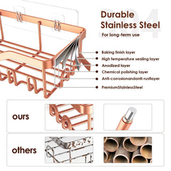 Rustproof stainless steel NESOMI shower shelves close view