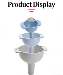 Funnels nest for compact storage with hanging holes