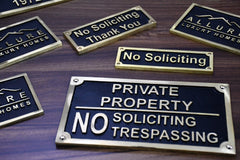 Custom brass plaque for wall mount