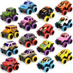 Neureyte 16 pack die-cast mini monster trucks set