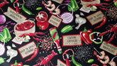 New Orleans themed kitchen curtain front view