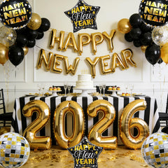 New Year Eve decoration kit with foil balloons indoor outdoor use