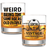 NewEleven 50th birthday gifts for him whiskey glass front view