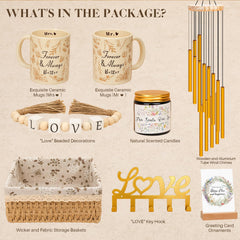 Newlywed gift basket with Mr and Mrs coffee mug set