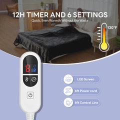 Nexaro electric blanket 84x72 inch with 6 heat levels and LED display