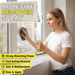 Sticker and label cleaner spray on glass and plastic