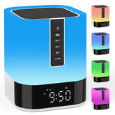 Night Light Bluetooth Speaker Alarm Clock with warm dimmable lamp