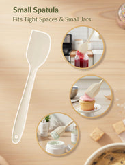Mini cream white silicone spatula 8.27 inches for small jars