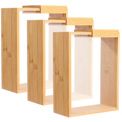 Dry food dispenser with slide lid wooden cereal containers by NIMBLOOM