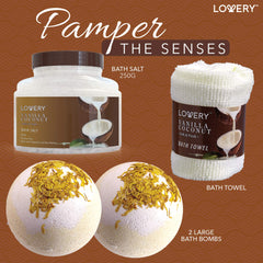 Nine piece spa set including shower gel and bath bombs
