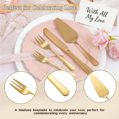 NITOTECA gold cake knife and server on dessert table display