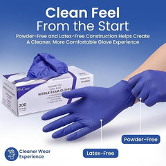 Nitrile glove film thickness 2.36 mil palm 3.14 mil fingers