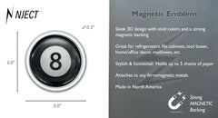 NJECT Refrigerator Sports Magnet mounted on metal locker