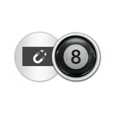NJECT Black Billard 8 Ball Silver Refrigerator Sports Magnet front view