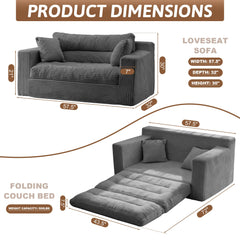 NLDD 2-Seater pull-out sofa bed with pillows