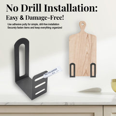 No drill adhesive installation for under cabinet holder