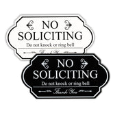 No Soliciting Sign acrylic 6x3 2pack for house door